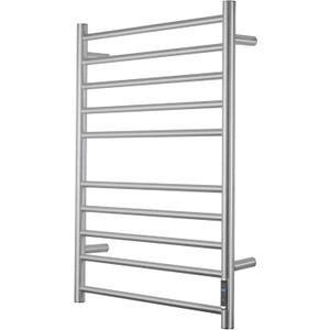Heated Towel Racks for Bathroom, Wall Mounted Electric Towel Warmer Racks with Timer & Temperature Control, 10 Bar Stainless Steel Towel Heater for Bathroom, Brushed Silver, Plug-in