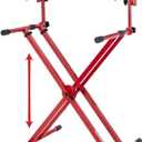 Gator Frameworks Deluxe Two Tier X Frame Keyboard Stand, Bright Red Finish (GFW-KEY-5100XRED)