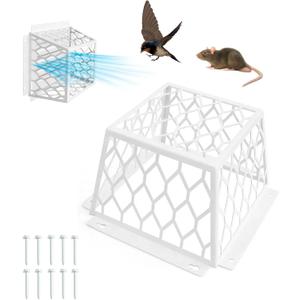 Dryer Vent Cover Outside Bird Guard, Bird Guard Vent Covers, White Steel Exhaust Vent Guard for 34 Inch Dryer, Bathroom & Kitchen Vents, Pest Proof Outdoor Vent Cover, Easy Install