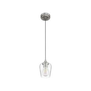 CO-Z Brushed Nickel Modern/contemporary Clear glass Cylinder Mini Hanging Pendant light