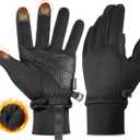 Sukeen Winter Warm Gloves Men Women, Touchscreen Anti-Slip Winter Gloves for Men Cycling Running Hiking Driving Biking (Medium, Black)