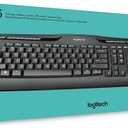 Logitech MK335 Quiet Wireless Keyboard and Mouse Combo - Black/Silver Keyboard and Mouse Combo Wireless, Ambidextrous