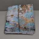 Farmhouse Floral Flower Bath Mat, Teal Daisy Rustic Wooden Plank Country Barn Wood Turquoise Blue Non-Slip Flannel Soft Doormat Floor Entryways Outdoor Indoor Front Door Mat, 16x48