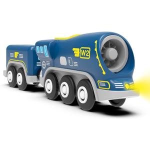 Z MAYABBO Battery Operated Locomotive Trains for Wooden Tracks, Powerful Engine Toy Train Vehicle for Railway Track, Science Fiction Train Car Series Fit All Brands Railroad (Battery Not Included)