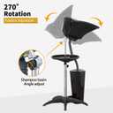 Portable Shampoo Bowl (Pack of 1) | Adjustable Basin Height,One-Bucket Design with Drain Hoses | Home & Barber Use | Black