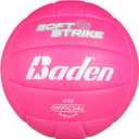Baden Soft Strike Cushioned Synthetic Leather Recreational Volleyball - Indoor/Outdoor for Beginners & Youth - Official Size (Pink)