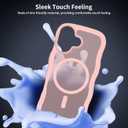 Magnetic for iPhone 17 Case, (Compatible with Magsafe) Curly Wavy Frame Hard Translucent Matte Clear Back Cover for Women Men TPU Bumper Shockproof Phone Case (Pink)