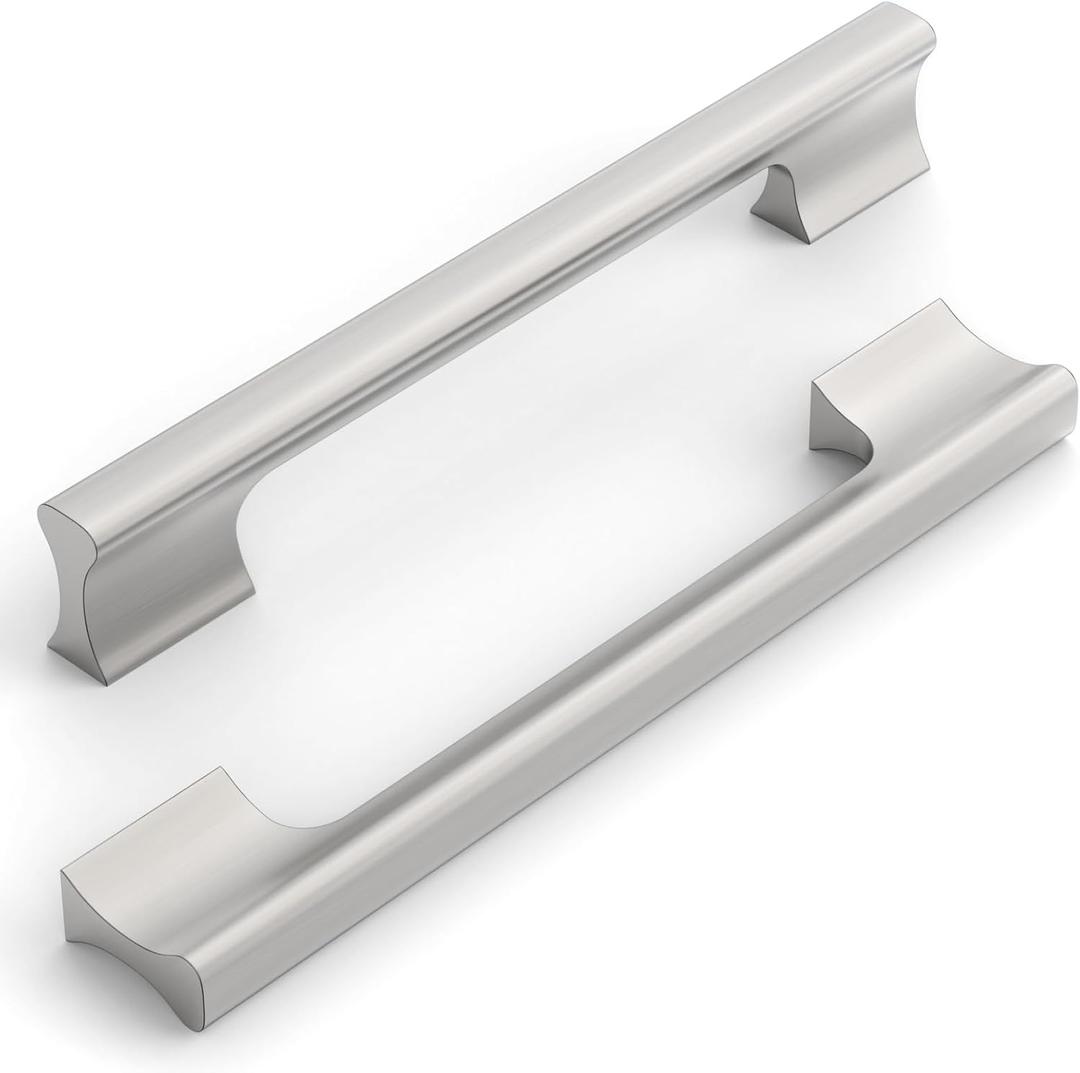 10 Pack 6.3 Inch(160mm) Kitchen Cabinet Handles Brushed Satin Nickel Cabinet Pulls Kitchen Cabinet Hardware Drawer Pulls for Cupboard Wardrobe