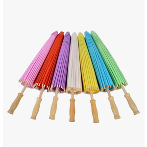 DIY Paper Umbrella, 6-Pack Paper Umbrellas for Decorations, Handmade Colorful Paper Umbrella, Photo Props Graffiti Props, Diameter 40cm, White