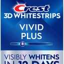 Crest 3D Whitestrips Vivid Plus, Teeth Whitening Strip Kit, 10 Treatments + 2 Bonus Treatments (Each with 1 Upper/1 Lower Strip), 24 Strips, 8 Levels Whiter, Teeth Whitening Kit