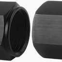 HZEL 10AN Car Flare Cap Block off Fitting Plug, 2PCS Aluminum Alloy Swivel Female Flare Cover for Blocking off Fuel Line E85, Hex Head Nut Port Adapter, Universal Automotive Accessories (Black) (0.98 x 0.83 inches)