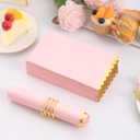 100 Pcs Pink Paper Napkins Disposable, Pink and Gold Party Napkins, Premium Quality Scalloped Dinner Napkins for Birthday Wedding Bridal Shower Party