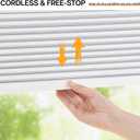 LazBlinds Cordless Cellular Blinds, No Drill Blackout Honeycomb Shades for Indoor Windows, Insulated UV Protection Cellular Shades, Easy Inside Mount, 19" W x 48" H, White
