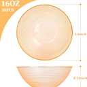 50 Pack 16 Oz Plastic Bowls with Gold Rim, Disposable Soup Bowls, Heavy Duty Dessert Bowls for Mother's Day, Parties, Wedding and Everyday Use, Orange, 50PCS