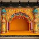 Backdrop for Photography Mehndi Decoration Yellow Flowers India Wedding Decorations Background Indian Wedding Party Decorations Photo Studio Props
10x8FT