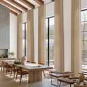 Sand Beige Linen Curtains for Living Room 126 Inches Long Simple Modern Light Filtering Semi Sheer Curtain Back Tab Rustic Home Decor Drapes Floor to Ceiling High Window for Bedroom 52x126, 2 Panels