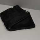 SHACOS Bathroom Rugs Sets 3 Piece with Toilet Lid Cover, 16"x24"Bath Mat and 20"x24" U-Shape Contoured Toilet Mat Machine Washable Shaggy Absorbent Bath Rugs (Black)