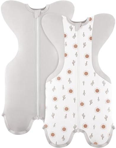 Susurration 2-Pack Organic Baby Swaddle Sleep Sacks - Swaddles for Newborns, Infant 1-3 Months, Baby Girls, Boys, Soft