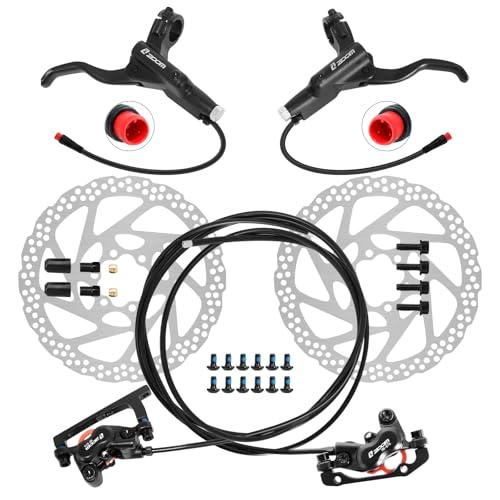 Z00M HB876E 2-PIN 4-Pistons E-Bike Electric Power-Off Hydraulic Brake Set with 160mm Rotors, Pre-Bled with Mineral Oil Brakes Kit for eBike, Mountain Bike, Road Bike Z00M HB876E 2-PIN 4-Pistons E-Bike Electric Power-Off Hydraulic Brake Set with 160mm Rotors, Pre-Bled with Mineral Oil Brakes Kit for eBike, Mountain Bike, Road Bike