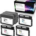 Refilled Ink Cartridge Replacement 5 Pack for HP 932XL 933 HP Officejet 6100 6600 6700 7110 7610 7612 (2 Black 1 Cyan 1 Magenta 1 Yellow)