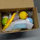 CUTE STONE Baby Bath Toys, No Hole Floating Squirting Bathtub Toy W/ Water Slide Building Track, Duck Fishing Net Game, Toddler Shower Toys, Water& Pool Toys, Educational Gifts for Boys Girls