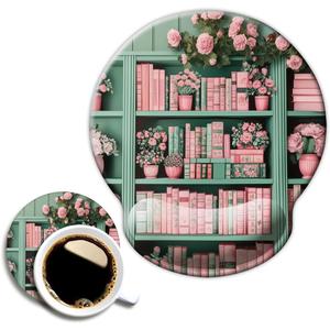 Ergo Comfort Gel Wrist Rest Mouse Pad-Ergonomic Office Mousepad with Wrist Support-Non-Slip, Design Desk Accessories Mat for Home&Game Decor Book Floral