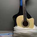 Moukey 41" Acoustic Guitar for Beginners Adults 4/4 Guitarra Acustica with Chord Poster, Gig Bag, Tuner,Steel Strings, Capo, Strap, Natural