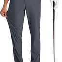 Tyhengta Men's Golf Pants 30"/32"/34" Lightweight Comfy Stretch Work Dress Pants (36W x 34L, Dark Grey)
