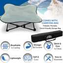 Portable Elevated Bed | Folding Pet Cot for Indoor, Outdoor, Traveling, Camping | Fold Up Steel Frame with Padded Cushion Canopy | Raised Travel Lounger for Large, Small, Dogs, Cats, up to 100 lb.