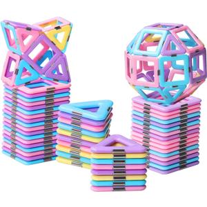 Magnetic Tiles Toys for 3 4 5 6 7 8+ Year Old Boys Girls Upgrade Macaron Castle Blocks Building Set for Toddlers STEM Creativity/Educational Toys for Kids Age 3-6 Christmas Birthday Gifts