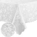 Smiry Rectangle Table Cloth, Waterproof Heavy Duty Vinyl Tablecloths, Wipeable Washable Table Cover for Kitchen and Dining Room (White, 60" X 84")