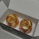 Whiskey Glasses Set of 2, Rocks Glass, 8.5 OZ Drinking Glasses, Creative Twisted Crystal Old Fashioned Cocktail Glass Tumbler for Bourbon, Scotch, Tequila, Cognac, Rum (Amber)