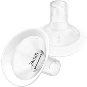 2pcs 26mm Soft Rim Flanges with 106 Degree Wider Opening Angle for Medela Breast Pump, Personal Fit, Freestyle, Maxflow, Freestyle Flex Swing Maxi Connector, Lansinoh Signature Pro