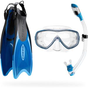 Cressi Adult Snorkel Set, Blue, L/XL | US Man 11/13 | US Lady 12/14