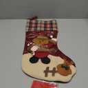 ETERAMUS 21 inch Bear Christmas Stockings Deer One Piece, Felt Large Plaid 3D Bear Reindeer Design Hanging Animal Stocking for Kids Girls Boys Xmas Tree Party Décor (Bear Red)