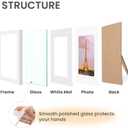 upsimples 11x14 Picture Frame Set of 3, Made of High Definition Glass for 8x10 with Mat or 11x14 Without Mat, Wall and Tabletop Display Photo Frames, White