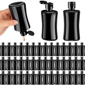 Domensi 36 Pcs 3.4 oz Travel Bottles with Flip Cap Plastic Travel Size Toiletries Bottles Portable Leak Proof Squeeze Refillable Empty Cosmetic Containers for Liquid Shampoo Lotions(Whole Black)