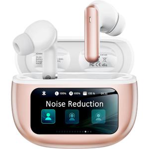 Wireless Earbuds, Ear Buds Active Noise Cancelling with Charging Case, 6.0 Bluetooth Earbuds with AI Clear Calls, 40H Playtime for Sports & Working, Stereo Sound Headphones for iPhone/Android/iPad (Rosegold)