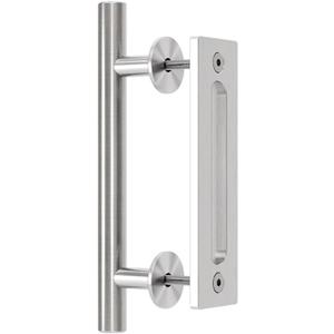 12''/30CM Sliding Barn Door Handle Double Sided Pull and Flush Barn Door Embedded Invisible Stainless Steel