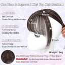 Hair Toppers for Women Real Human Hair-3603D Topper with Bangs for Thinning Hair Clip in Bangs with Upgraded Silk Base Perfect for Daily Wear,46 Dark Brown-2#