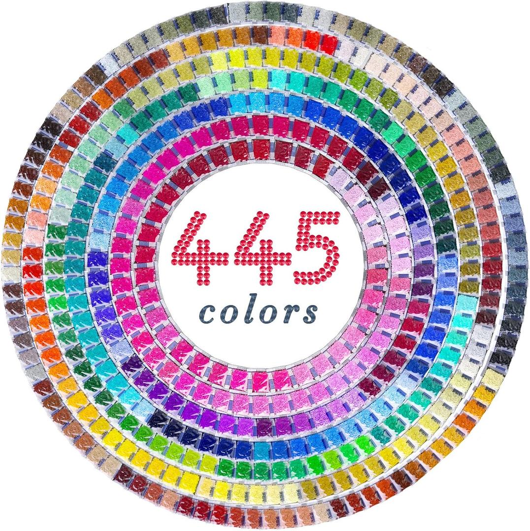 ARTDOT 5D Diamond Painting Beads, 445000 Pieces 445 Colors Round Drills Diamond Art Accessories Gem Art Nails Crafts (1000pcs per Bag)
