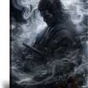 Japanese Samurai Canvas Wall Art Prints Bushido Wall Decor for Living Room Bedroom Home Decorations Bushido Samurai Poster Framed Artwork Ready to Hang(28''W x 44''H)