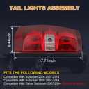 Tail Lights Assembly Driver Side with Bulbs Compatible With 2007-2014 Chevy Suburban 1500 2500,Tahoe Suburban GM2801196 25862702 Left Tail Light Rear Lamp