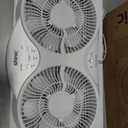 shinic Window Fan with Reversible Airflow Quiet, Twin 9" Blades, Full Remote Control, 3 Functions-3 Speeds, Bathroom Kitchen Window Exhaust Fan, Width Adjustable (From 23.8" to 37") ETL Certified, Window Fan With Foam Seal Strip