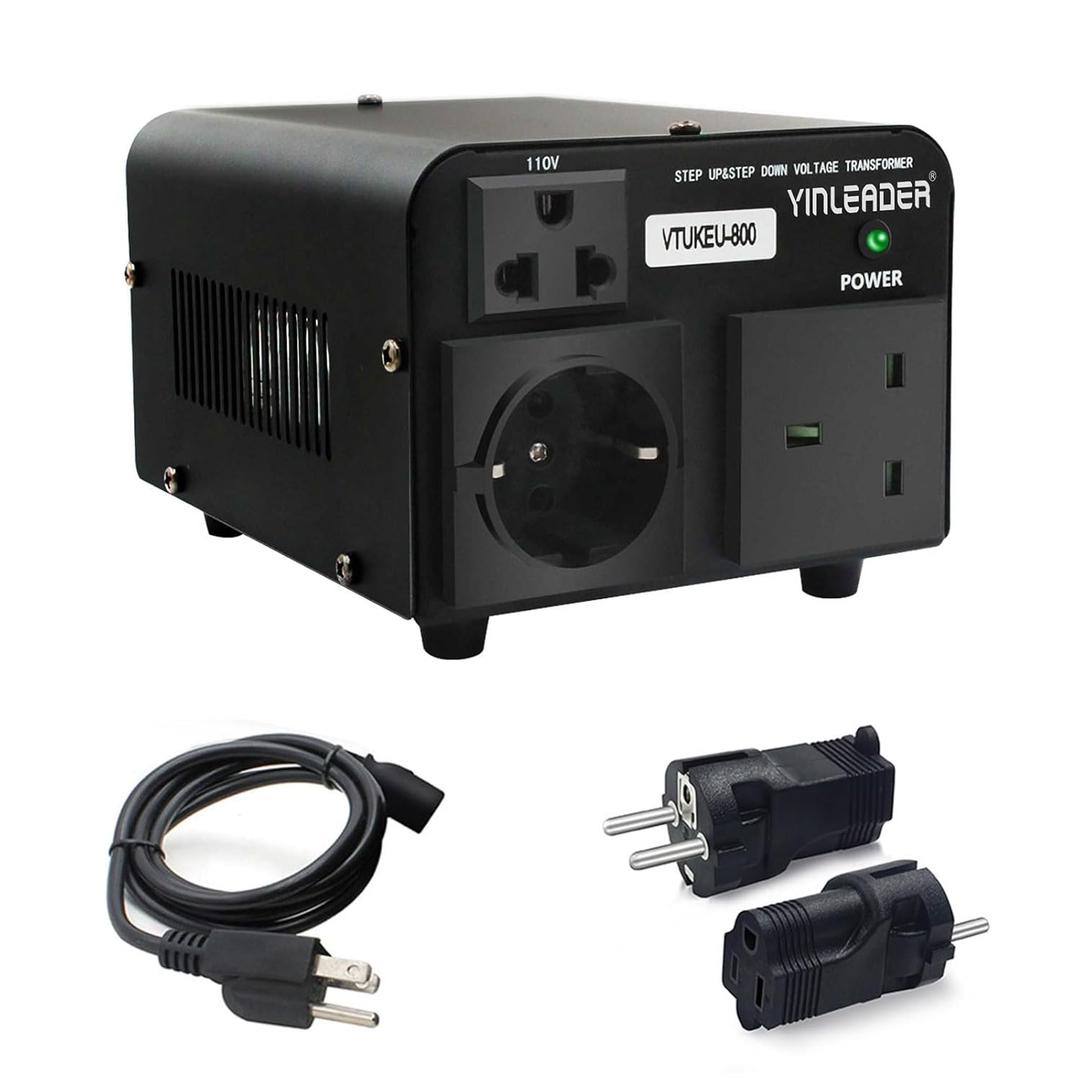 US to EU Travel Adapter,Yinleader 800W EU Voltage Transformer Power Converter(220V to 110V, 110V to 220V)