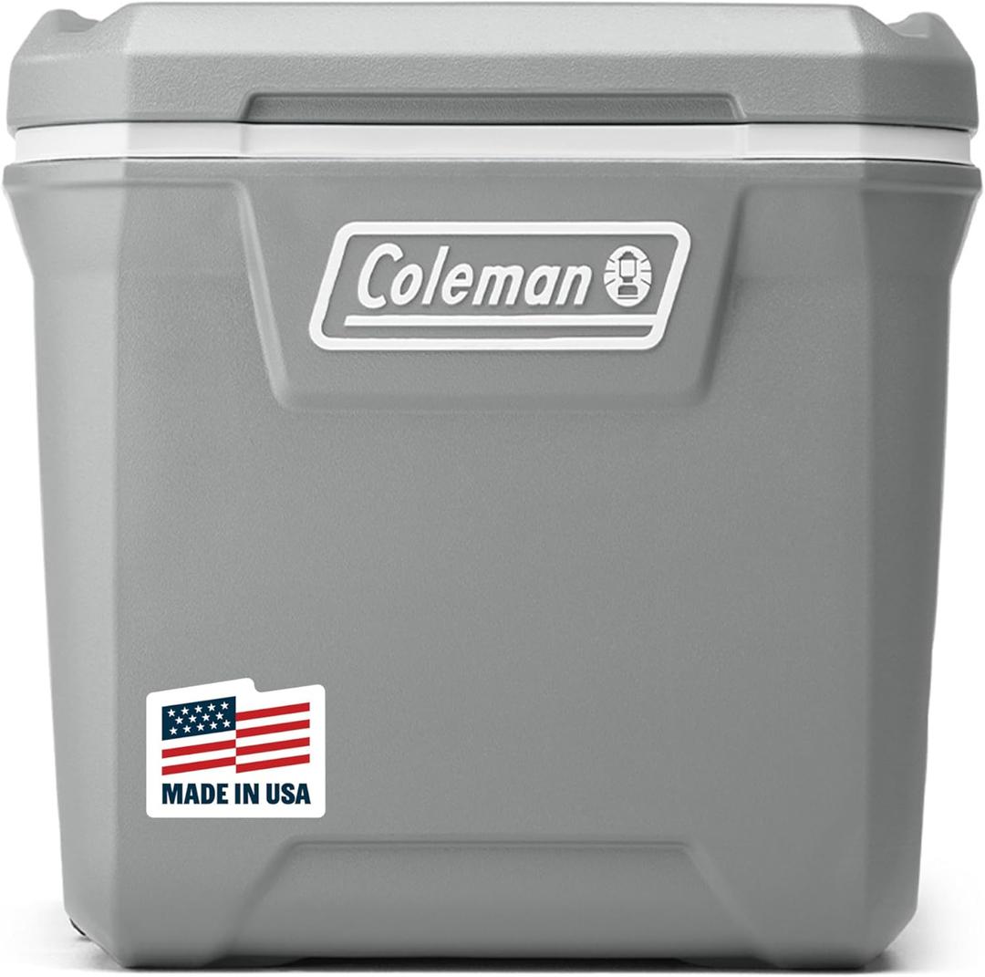 Coleman Classic Series Insulated Portable Rolling Cooler with Wheels, Leak-Resistant Outdoor Hard Cooler Keeps Ice up to 5 Days, 65-Quart (Rock Grey)