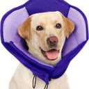 AOFITEE Dog Cone - Soft Cone for Dogs After Surgery, Comfy Cones for Large Dogs to Stop Licking, Adjustable Soft Dog Cone Collar, Elizabethan Pet E-Collar for Wound Healing (Purple, Large)  
