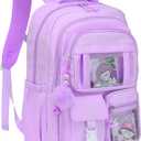School Backpack for Girls, 15.6 Inch Laptop School Bags for Middle School Students-Kindergarten Elementary College Backpacks, Large Backpack for Teen Girl Students Casual Travel Daypacks-Purple