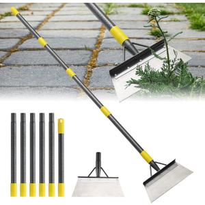 Garden Flat Shovel - Floor Scraper, 60" Multifunctional Garden Cleaning Shovels, Heavy Duty Floor Scrapers Long Handle,Metal Weeding Scraper for Lawn Edging, Snow Ice Removal,Snow Ice Scraper