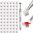 Fcozpjk Soft Sponges with Grabbing Pen for Ombre and Aura Nail Art with Brush, Professional Manicure Nail Art Tools Accessories Supplies, 100 Pieces
